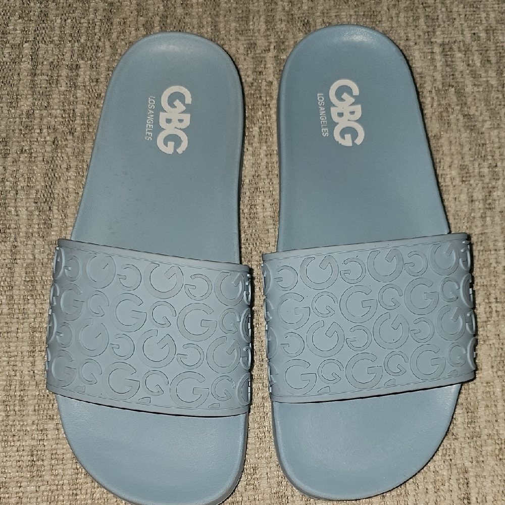 GBG Los Angeles Embossed Logo Blue Slides